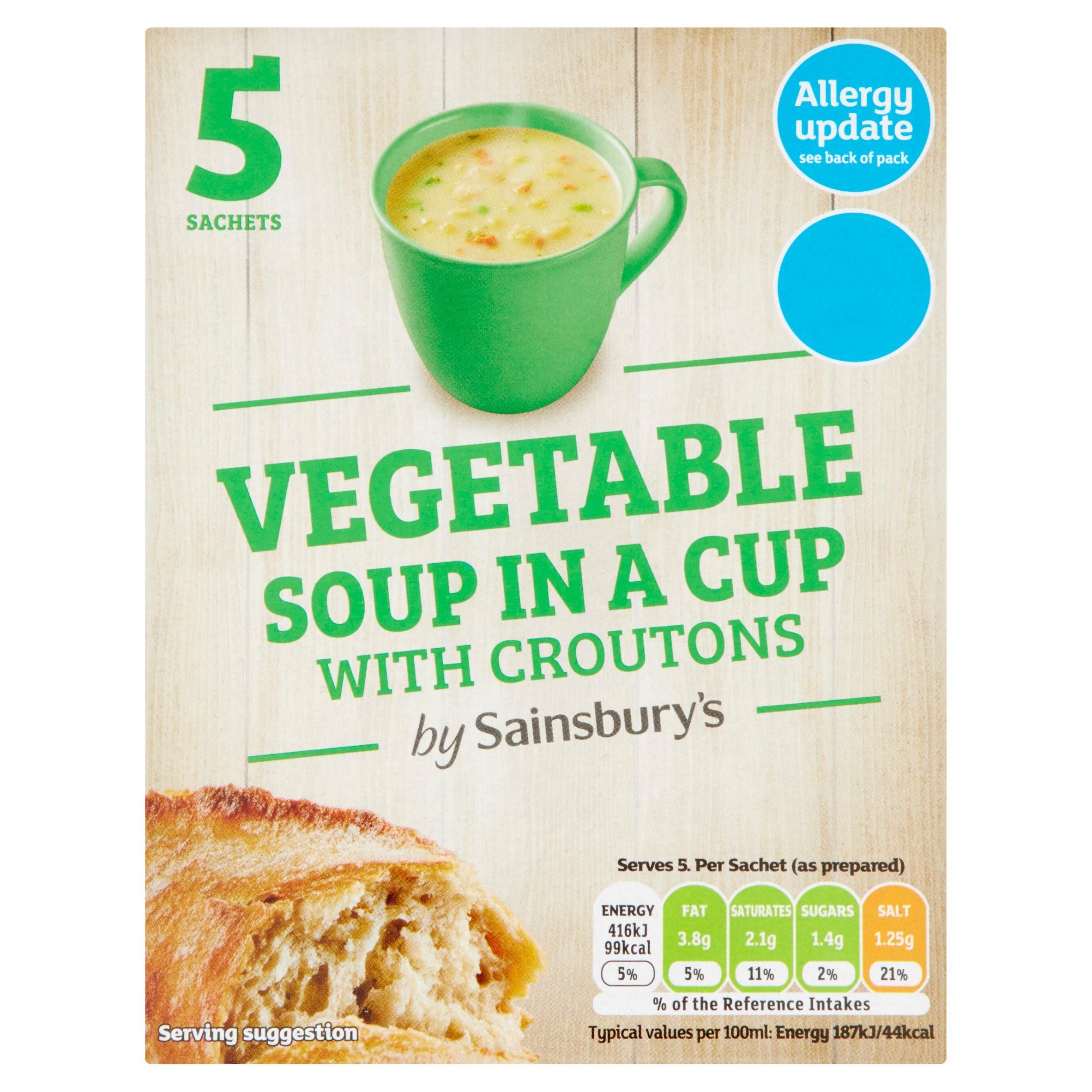 Sainsbury's Vegetable Soup in a Cup with Croutons x5 23g Soups Sainsburys   