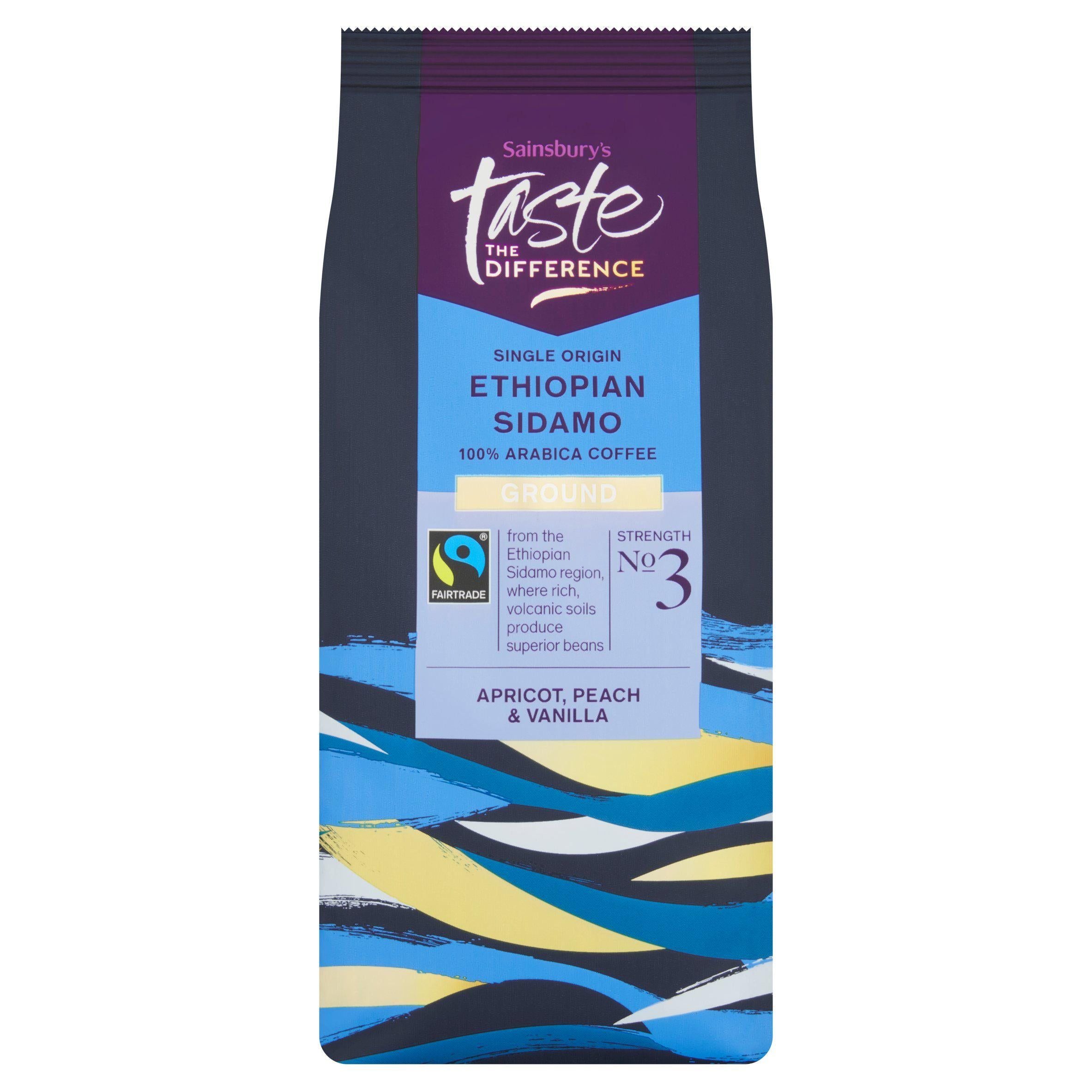 Sainsbury's Fairtrade Ethiopian Sidamo Coffee, Taste the Difference, Strength 3 227g All coffee Sainsburys   