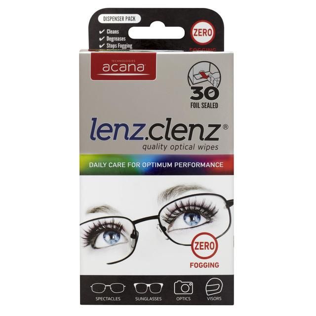 Acana Lenz Clenz Anti-Fog Optical Lens Wipes   30 per pack