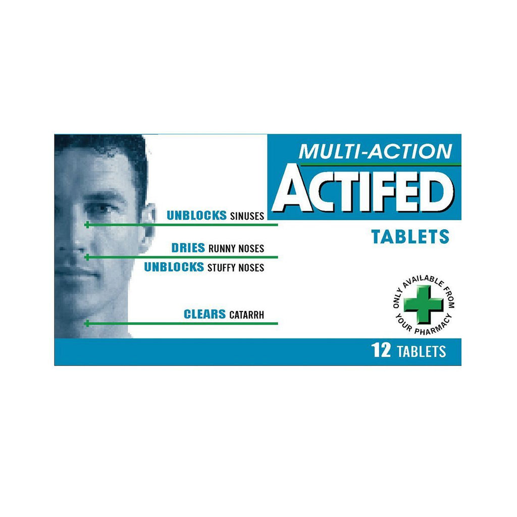 Actifed Multi-Action Tablets  - 12 Tablets