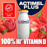 Actimel Plus 100% Vitamin D Strawberry & Pomegranate Immunity Yoghurt   8 x 100g