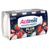 Actimel Plus 100% Vitamin D Strawberry & Pomegranate Immunity Yoghurt   8 x 100g