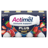 Actimel Plus 100% Vitamin D Strawberry & Pomegranate Immunity Yoghurt   8 x 100g