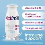 Actimel Raspberry 0% Added Sugar Fat Free Yoghurt Drink   8 x 100g