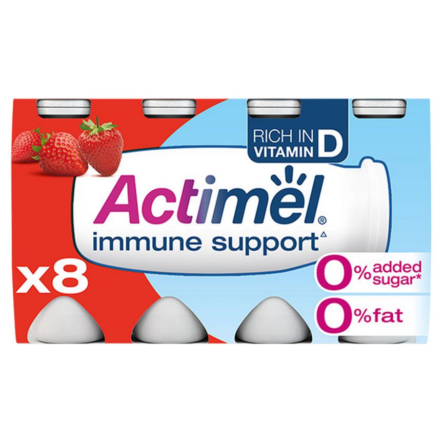 Actimel Strawberry 0% Added Sugar Fat Free Yoghurt Drink