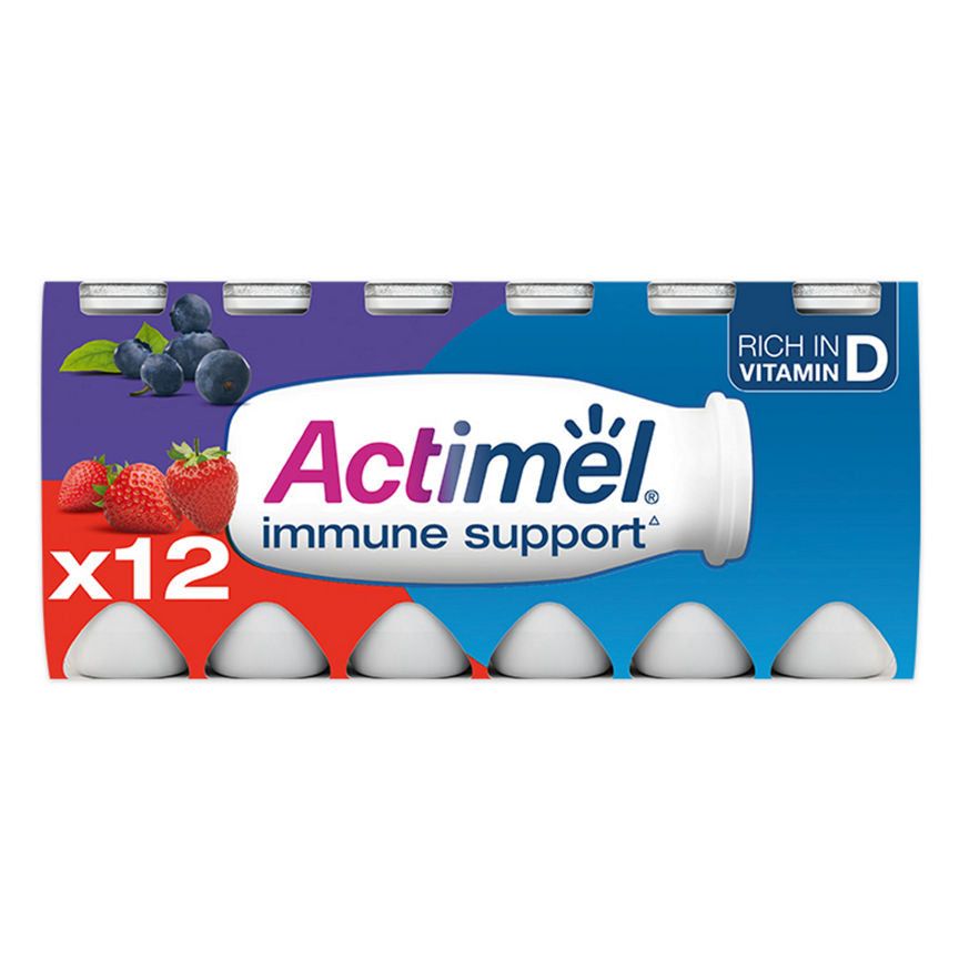 Actimel Strawberry Blueberry Cultured Yoghurt Drink