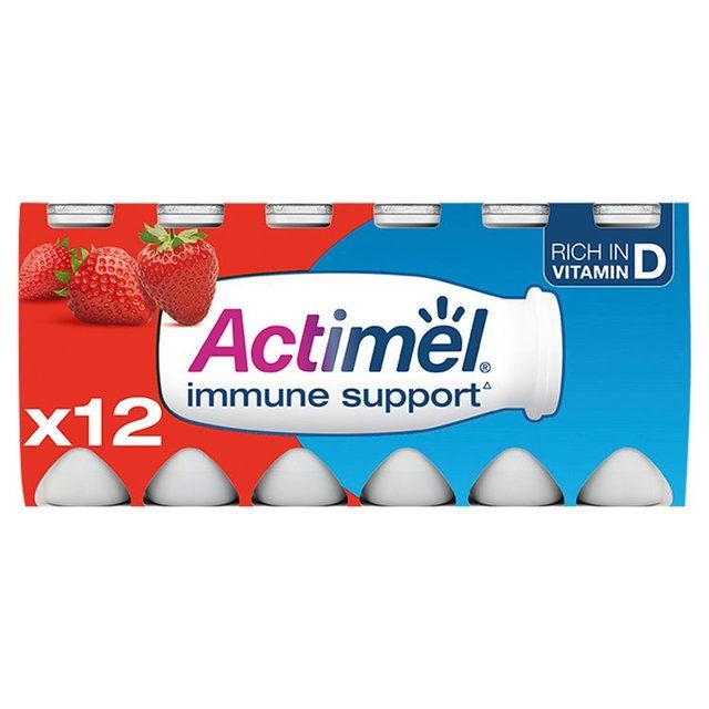 Actimel Strawberry Cultured Yoghurt Drink   12 x 100g