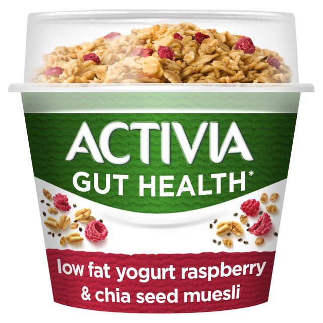 Activia Raspberry & Chia Seed Museli Breakfast Pot Low Fat Yoghurt   165g