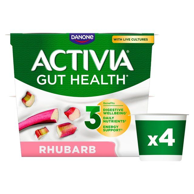 Activia Rhubarb Fruit Yoghurt   4 x 115g