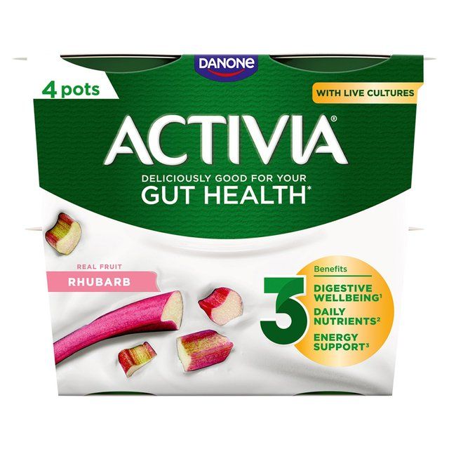 Activia Rhubarb Fruit Yoghurt   4 x 115g