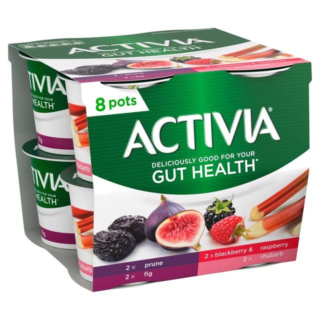 Activia Rhubarb Prune Fig Blackberry & Raspberry Multipack Fruit Yoghurt    8 x 115g