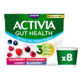 Activia Strawberry Raspberry Cherry & Blueberry No Added Sugar Fat Free    8 x 115g