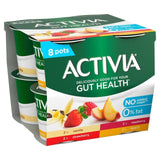 Activia Strawberry Vanilla Peach & Raspberry No Added Sugar Fat Free   8 x 115g