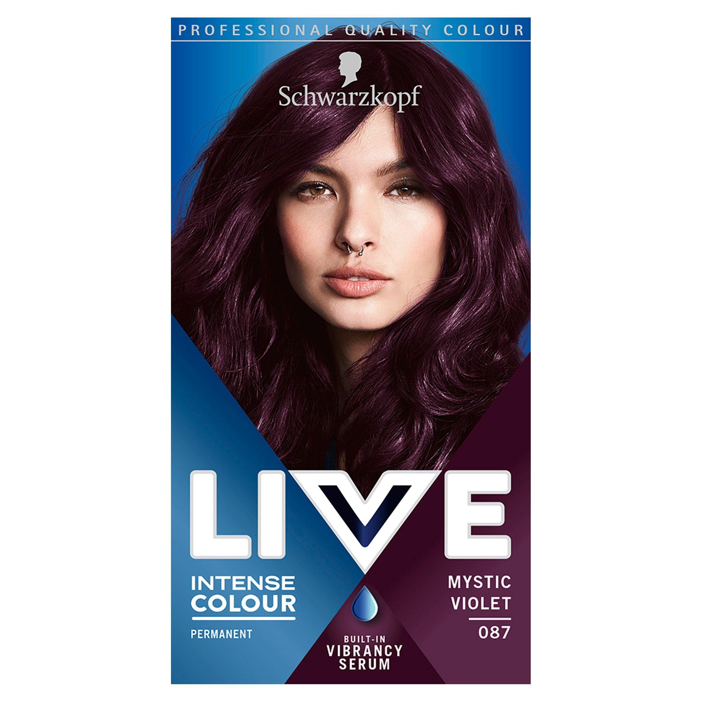 Schwarzkopf Live Intense Colour Permanent Hair Dye Mystic Violet 087 Beauty at home Sainsburys   