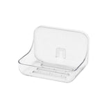 Addis Invisifix Bathroom Soap Dish Tray with Wall Mount Storage Clear