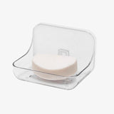 Addis Invisifix Bathroom Soap Dish Tray with Wall Mount Storage Clear