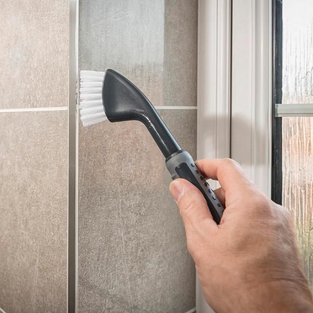 Addis Metallic Graphite ComfiGrip Tile and Grout Cleaning Brush