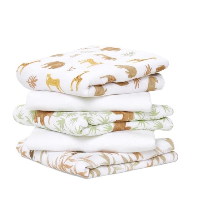 Aden+Anais essentials 5 pack cotton muslin squares tanzania   5 per pack