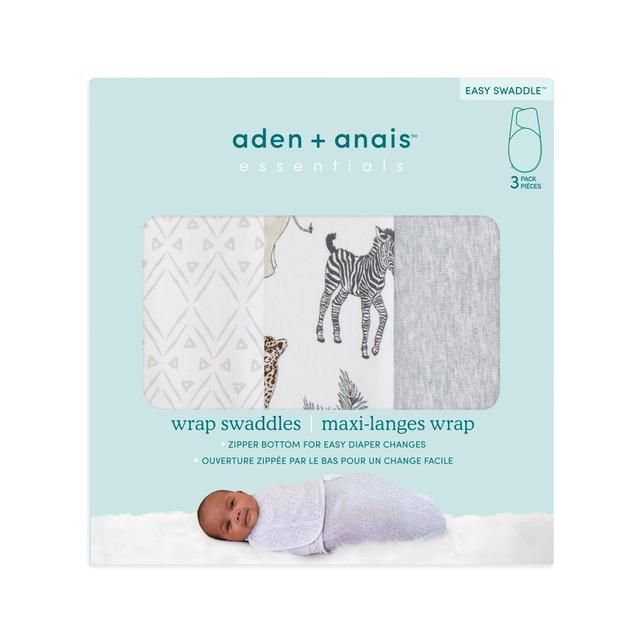 Aden+Anais essentials easy swaddle wrap 1.0 TOG 3 pack toile (4-6months)   3 per pack