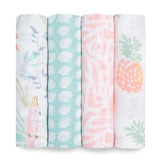 Aden + Anais Muslin Swaddle Blankets Tropicalia   4 per pack