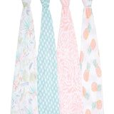 Aden + Anais Muslin Swaddle Blankets Tropicalia   4 per pack