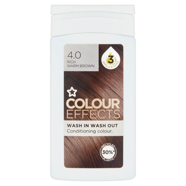 Superdrug Colour Effects Wash In Wash Out Warm Brown 4.0