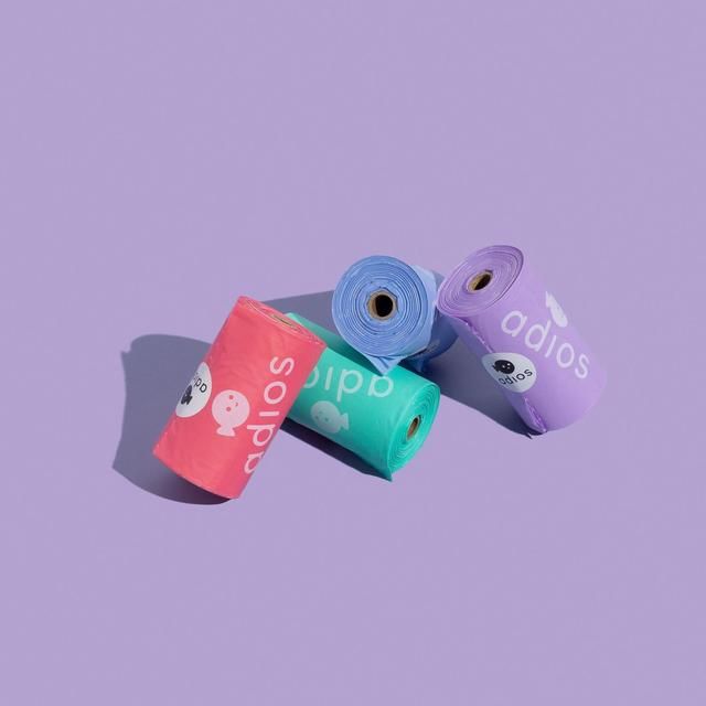 Adios Compostable Dog Poo Bags - Rainbow    60 per pack - McGrocer