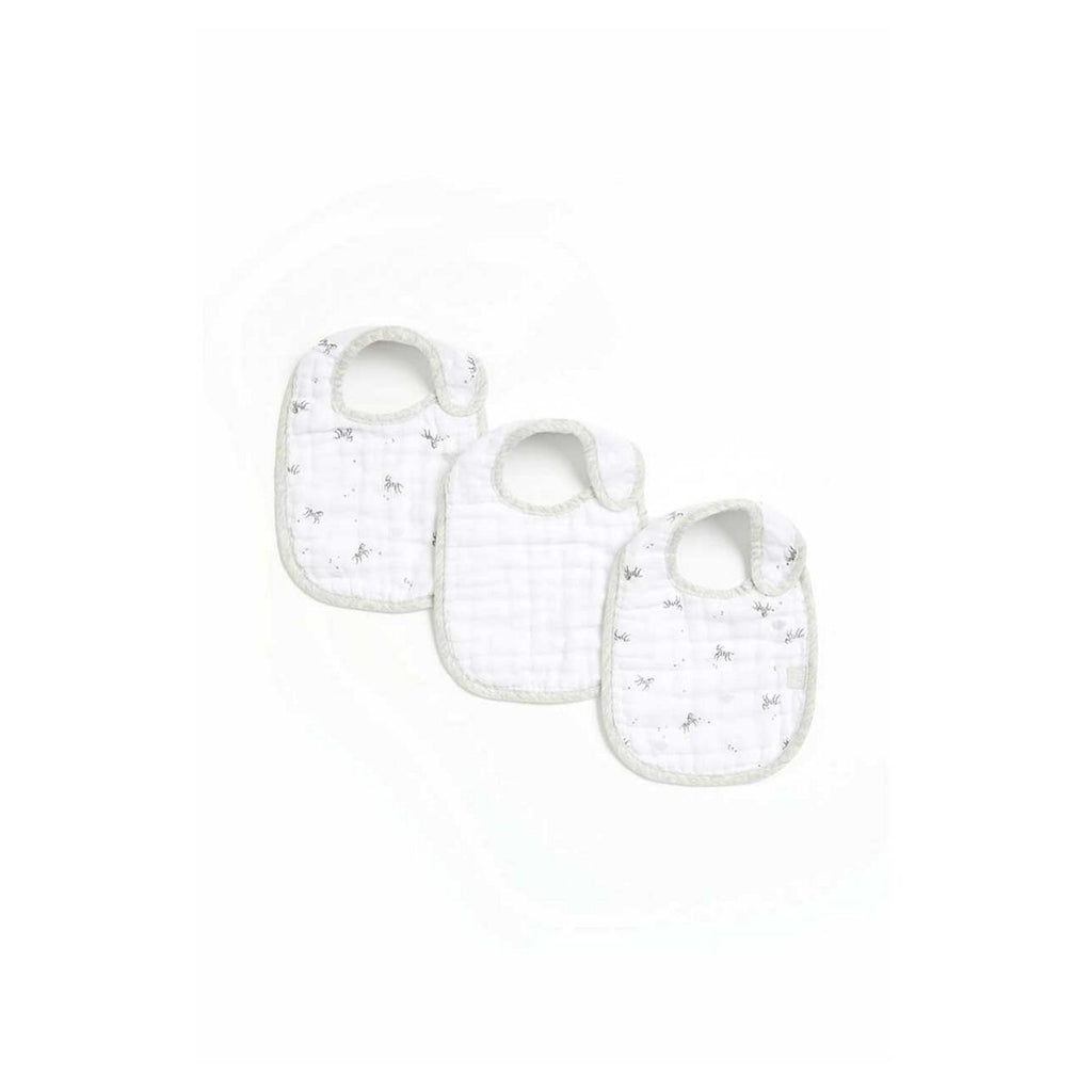 Mothercare Grey Zebra Muslin Newborn Bibs - 3 Pack