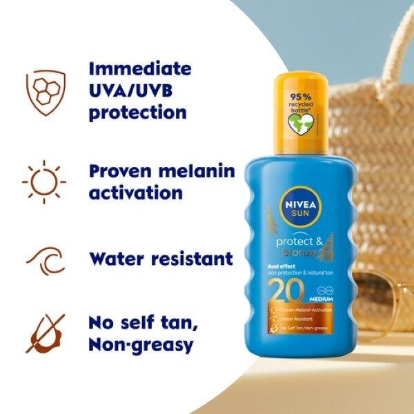 Nivea Sun Protect & Bronze Tan Activating Spray SPF20 200ml GOODS Superdrug   