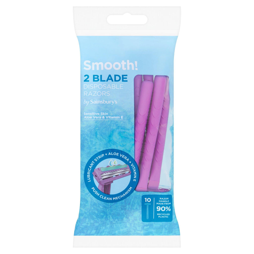 Sainsbury's Smooth 2 Blade Disposable Razors x10