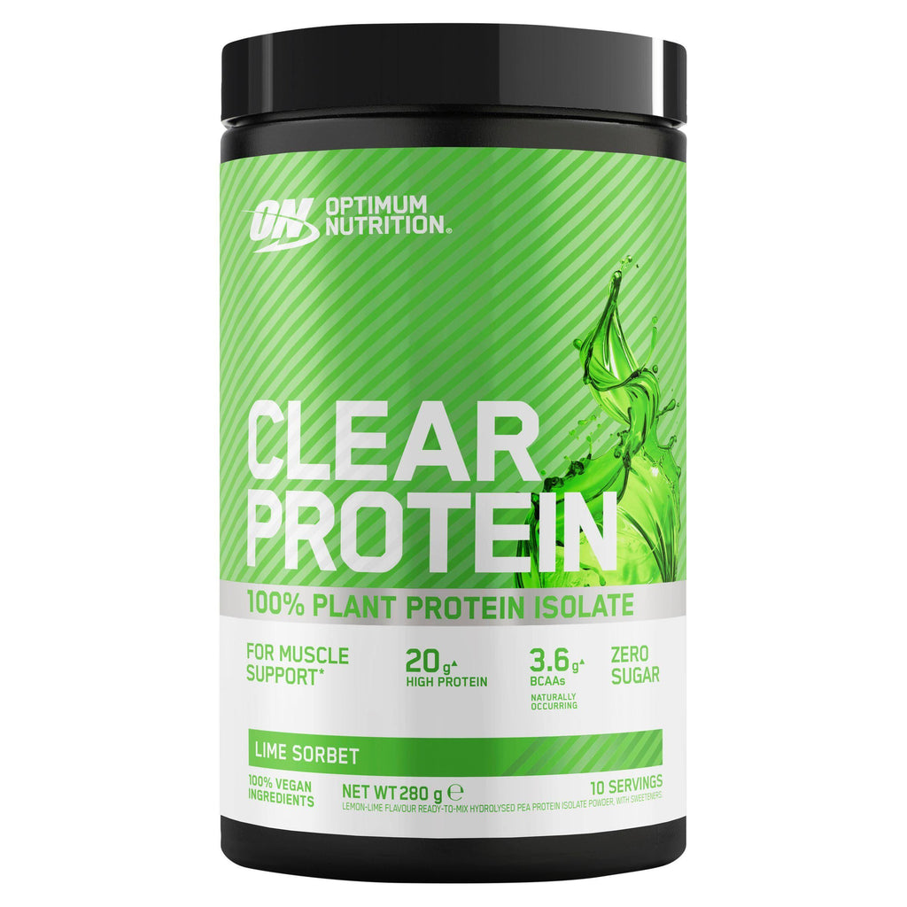 Optimum Nutrition Clear Protein Powder 100% Plant Protein Isolate Lime Sorbet Flavour 10 servings 280g