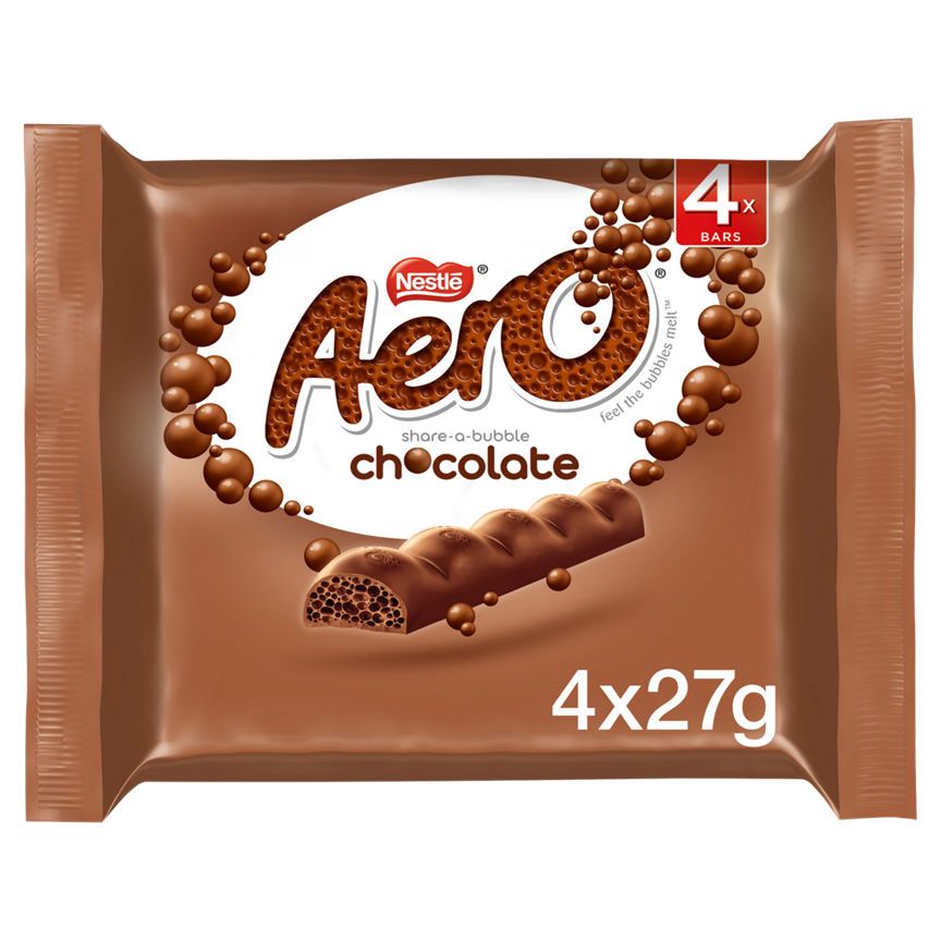 Aero Milk Chocolate Bubbly Bar 4 Pack