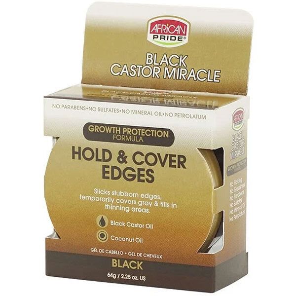 African Pride Black Castor Miracle Hold And Cover Edges