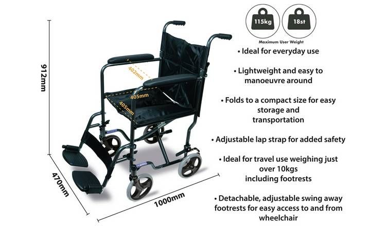 Aidapt Steel Compact Transport Wheelchair