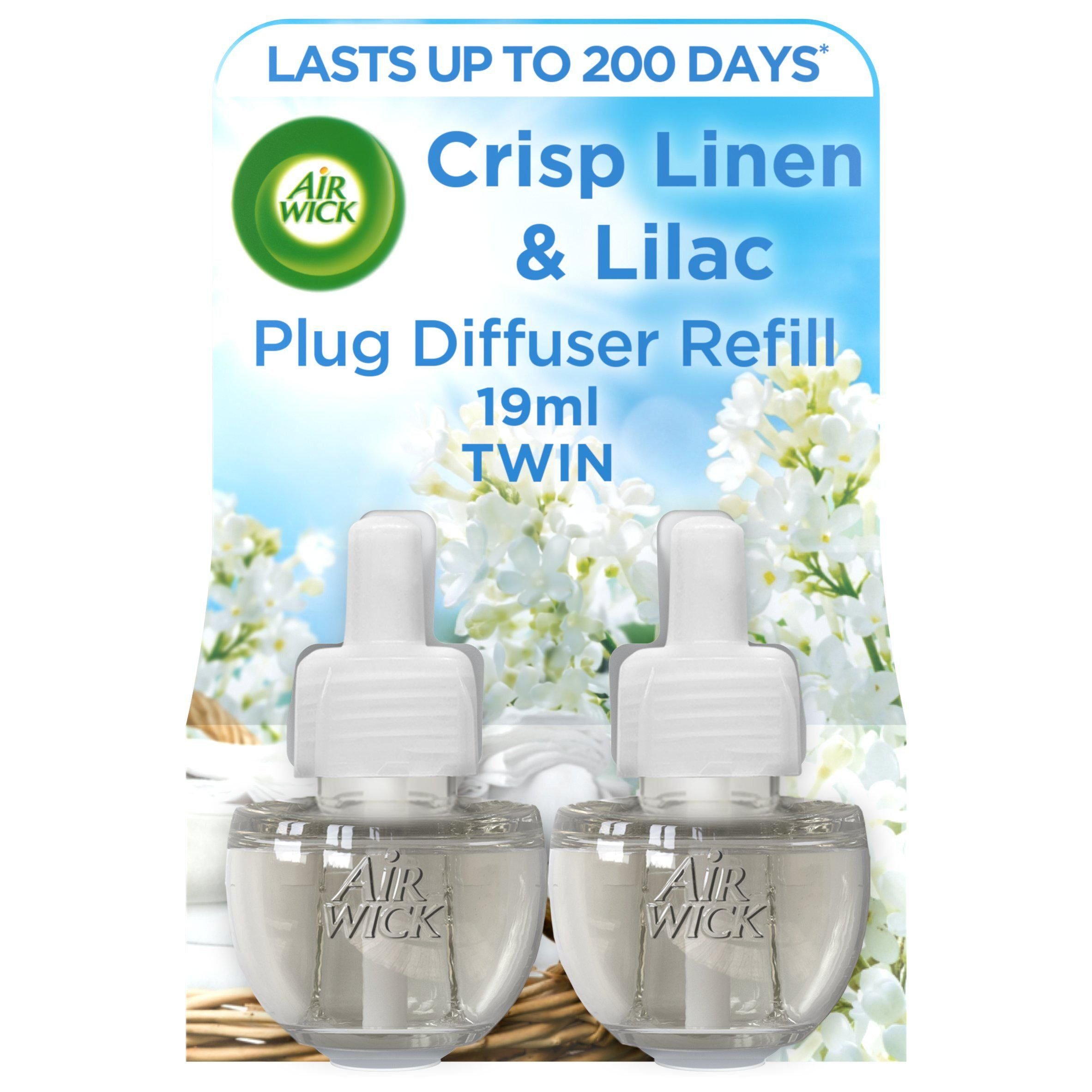 Air Wick Air Freshener Plug In Refill Crisp Linen & Lilac 2x19ml - McGrocer