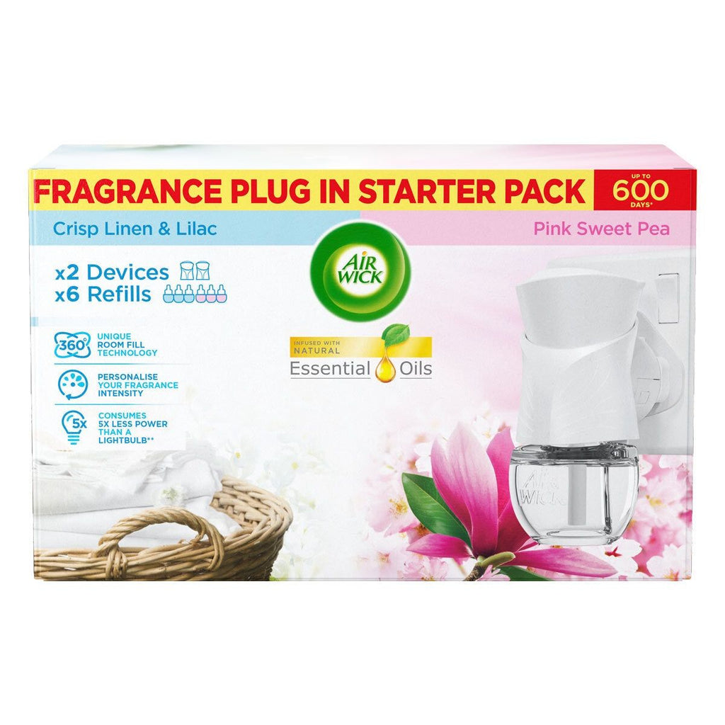 Air Wick Fragrances Plug In Starter Pack, 2 Devices & 6 Refills