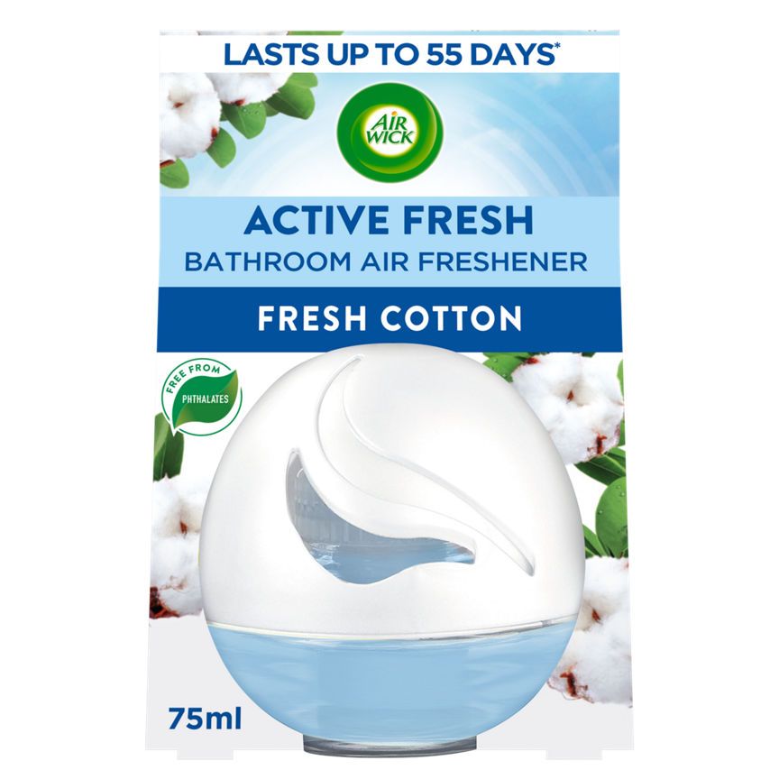 Air Wick Wick Fresh Cotton Active Fresh Bathroom Air Freshener 75ml