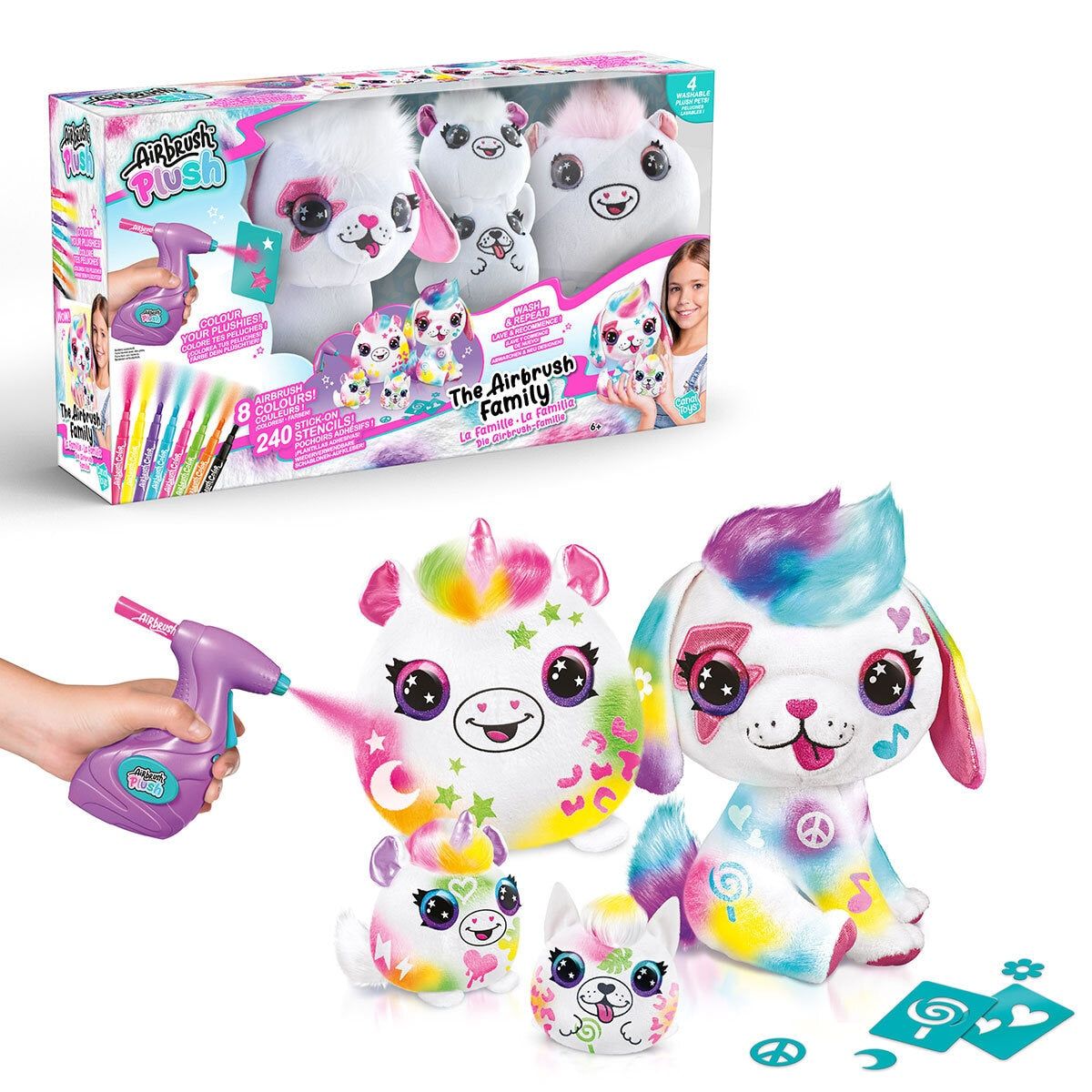 Airbrush Plush Family Pack With Stencils/Chalks (6+ Years) - McGrocer