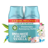 Airwick Freshmatic Spring Breeze & Island Vanilla Twin Refill   2 x 250ml - McGrocer