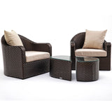 Akula Living 3 Piece Aegean Paros 2 Armchair + Coffee Table Set