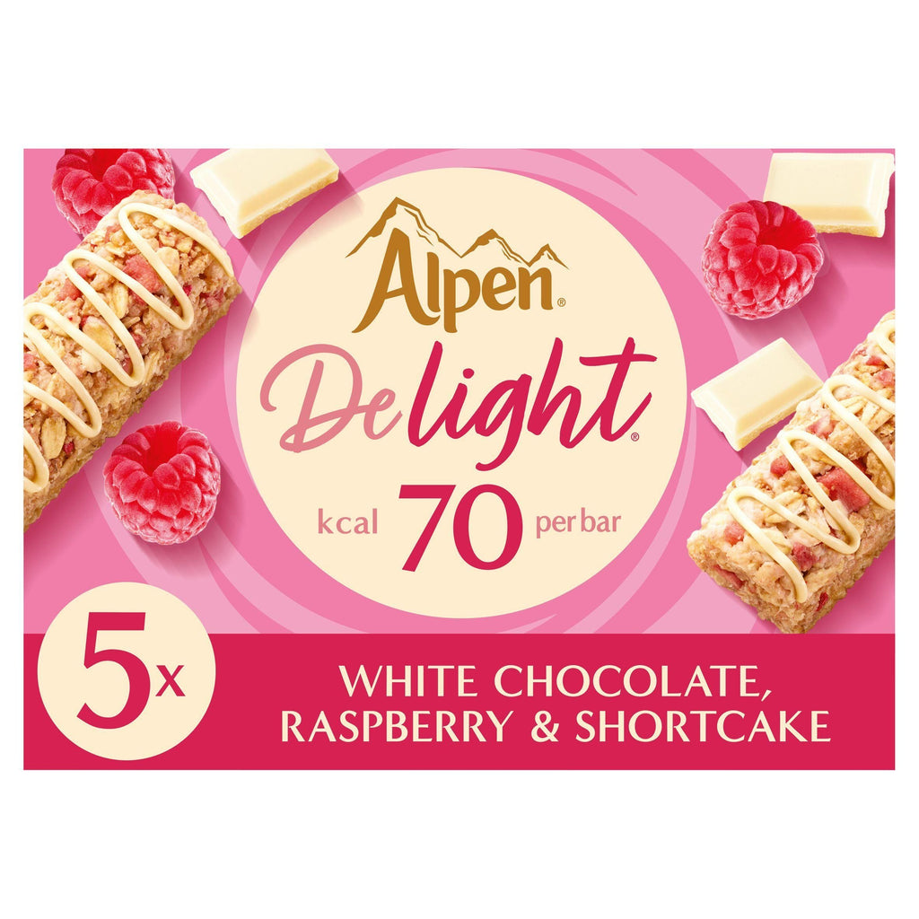 Alpen Delight White Chocolate & Raspberry Shortcake Bars 5x19g