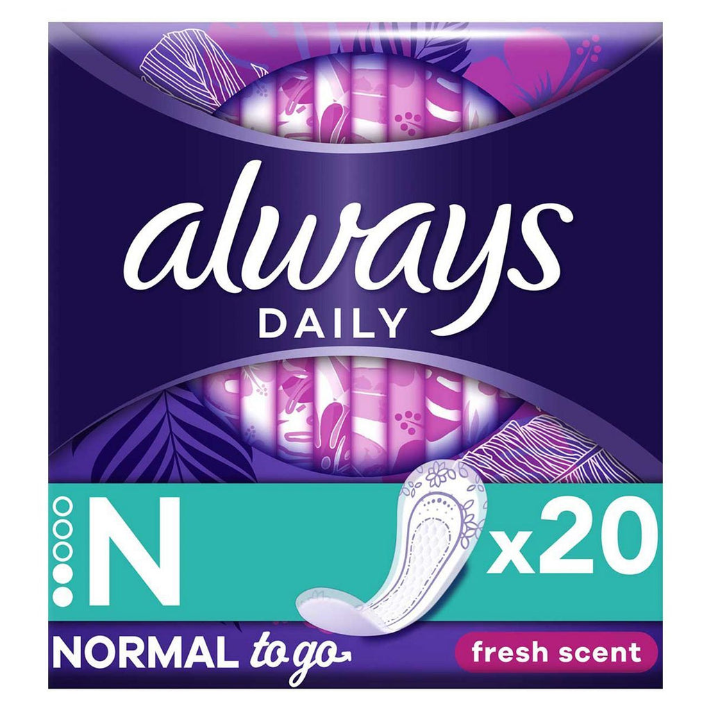 Always Dailies Normal To Go Panty Liners Fresh x20