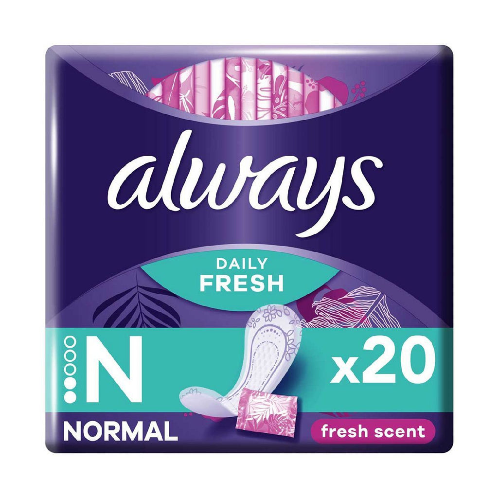 Always Dailies Singles Normal To Go Panty Liners Fresh x 20