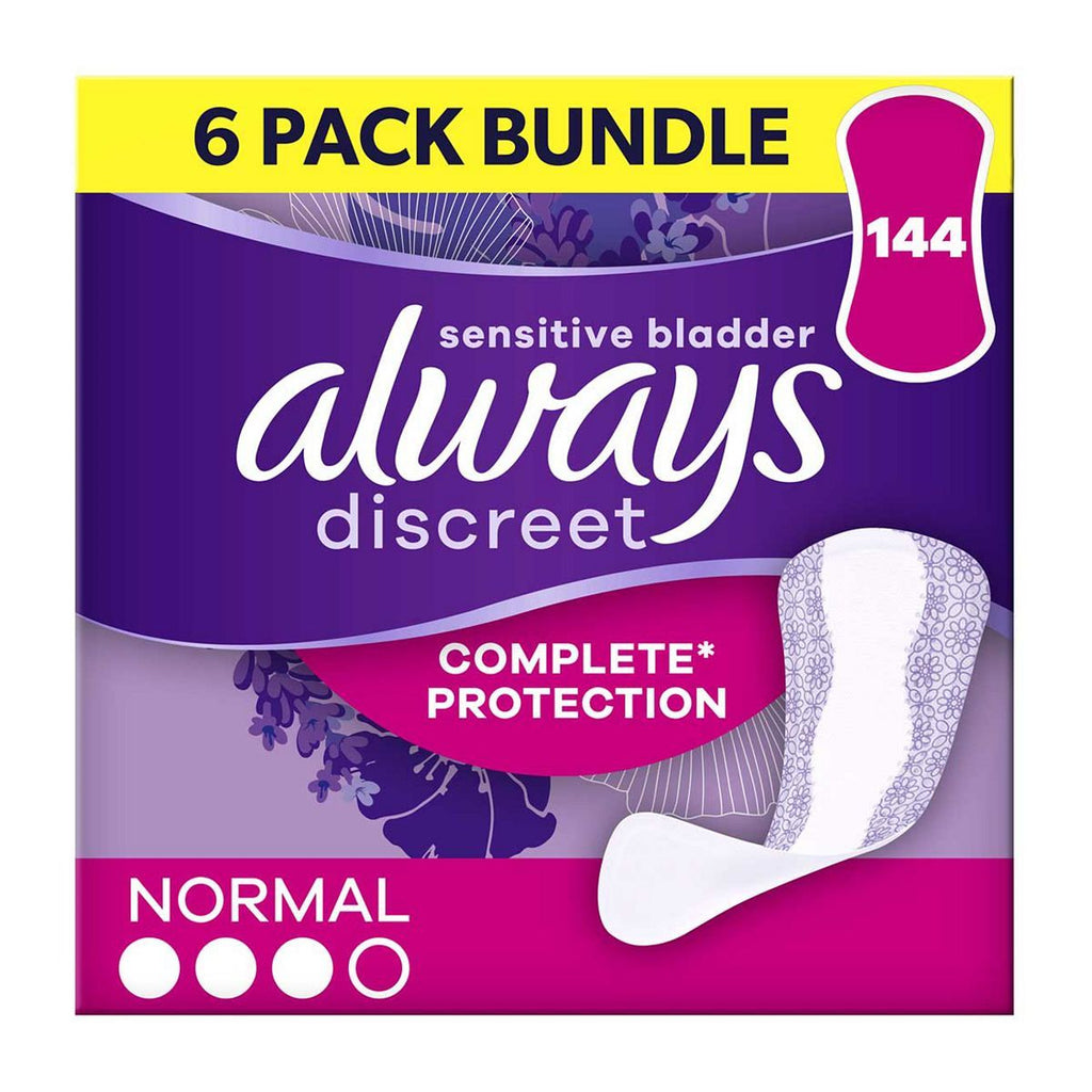 Always Discreet Incontinence Liners Normal - 144 Liners (6 pack bundle)