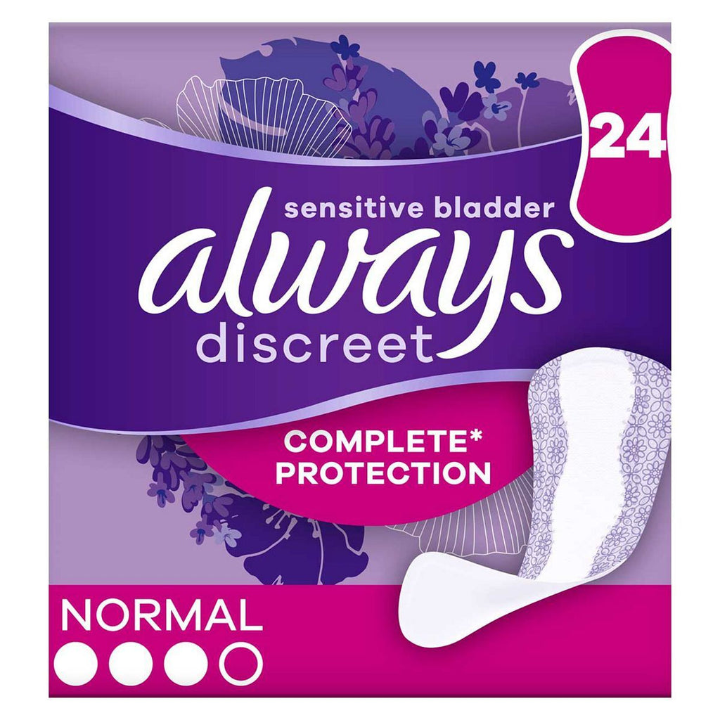 Always Discreet Incontinence Liners Normal 24, For Sensitive Bladder