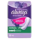 Always Discreet Incontinence Pads Normal   12 per pack