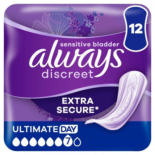 Always Discreet Incontinence Pads Ultimate Day   12 per pack