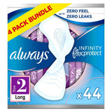 Always Infinity Long (Size 2) Wings Sanitary Towels 11 Pads x4 Bundle