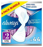 Always Infinity Long (Size 2) Wings Sanitary Towels 11 Pads x4 Bundle