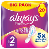 Always Platinum Long Sanitary Towels Wings Size 2   20 per pack